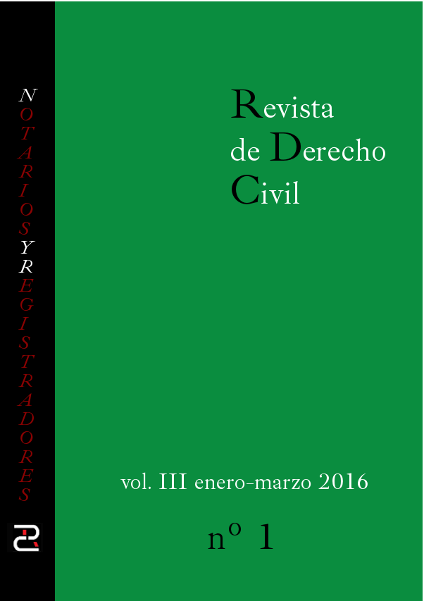 Revista de Derecho Civil Año 2016. Volumen III, número 1 (número 9 en total).