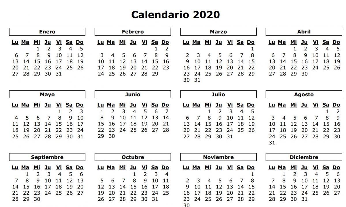 Diseno Del Calendario 2020 Listo Para Imprimir Diseno De
