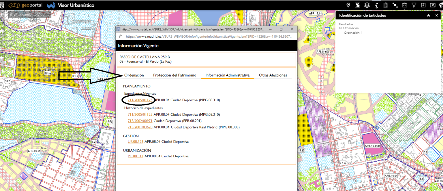 Informe Sección Territorio nº2. Visor Urbanístico de Madrid. Notarios